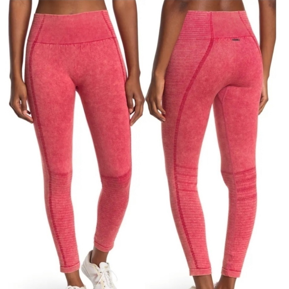 Max Studio Pink Seam-Accent High-Waist Leggings